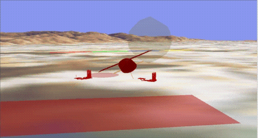 Multiple UAVs from the MultiUAV2 simulation.